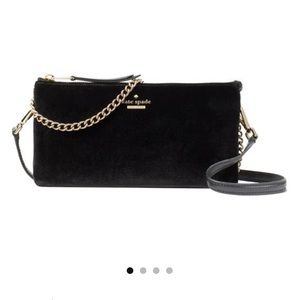 NWT Kate Spade Black Velvet Tillie Crossbody Bag